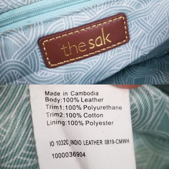 The Sak Y2K 90s Black Leather Zip Top Bohemian Tassle Braid Handle Shoulder Bag - Picture 11 of 12